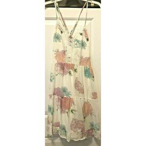Sundress Xhilaration Dress Fully Lined Off White W/Floral Design SM-MED-LG-XL
